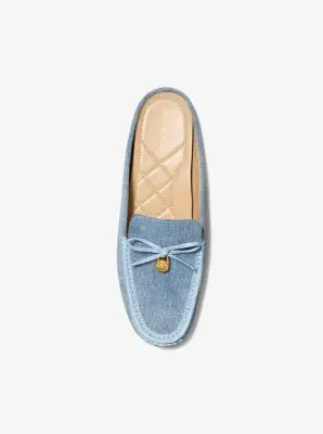 MK Sabot Greta in denim - Bianco - Michael Kors miniatura 3