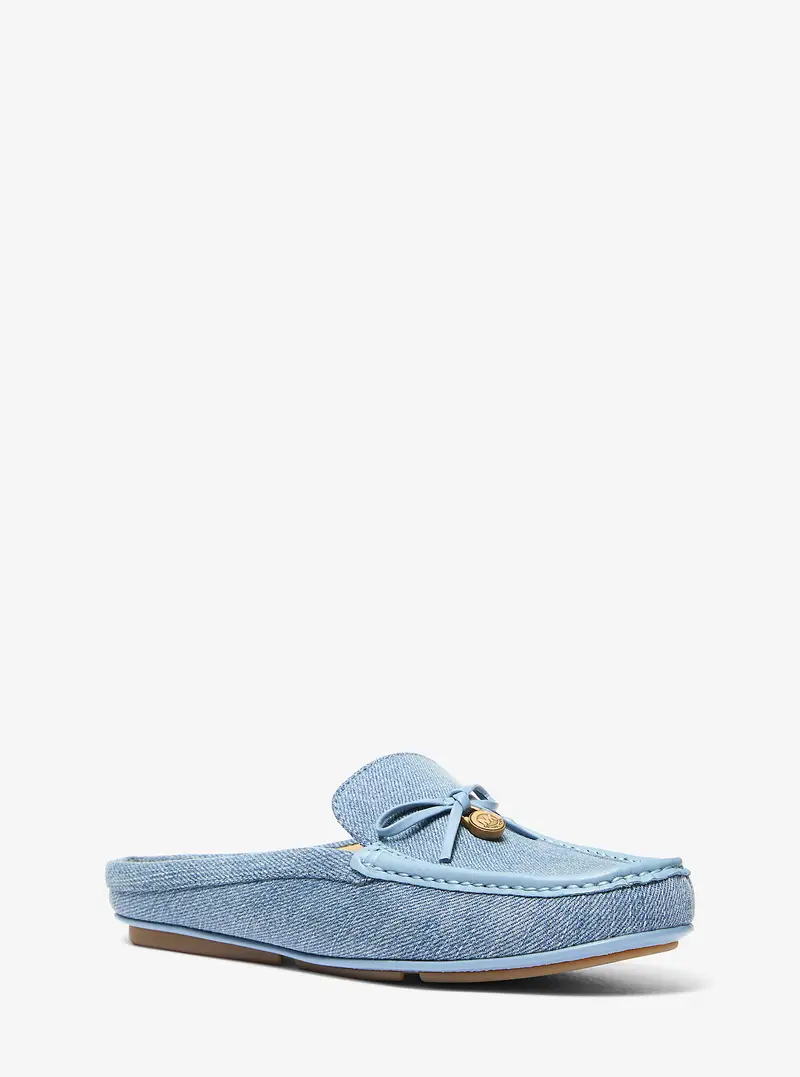 MK Sabot Greta in denim - Bianco - Michael Kors