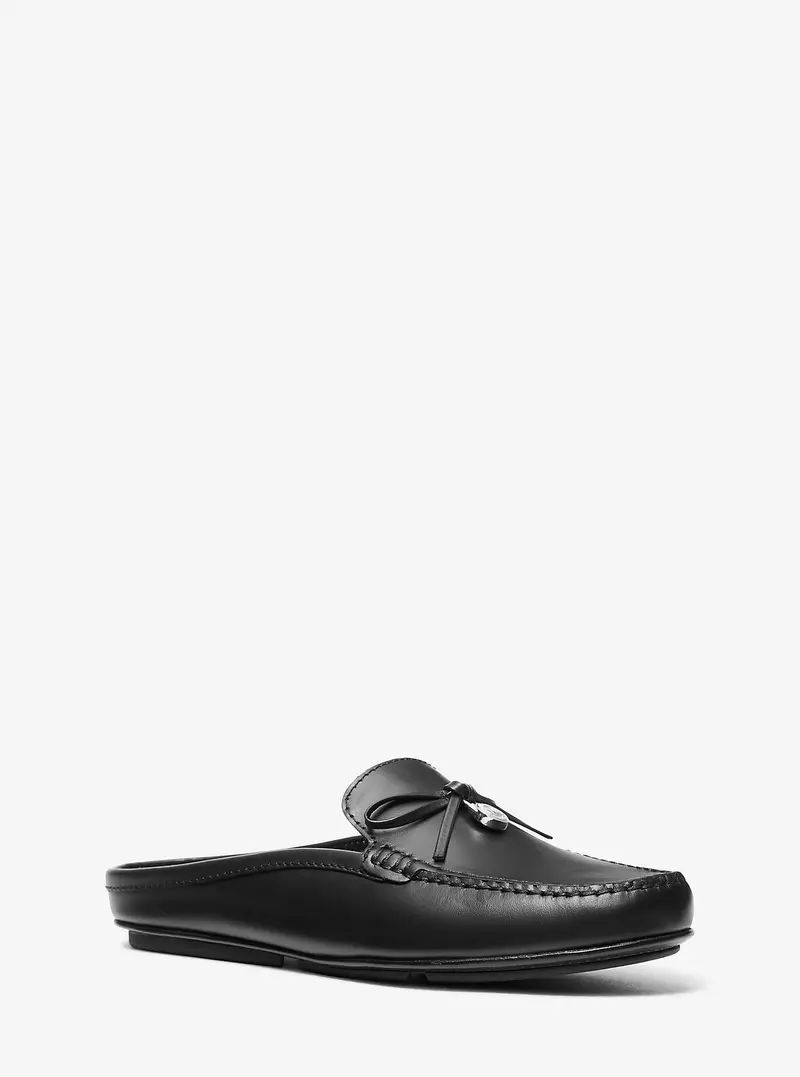 MK Sabot Greta in pelle - Nero - Michael Kors