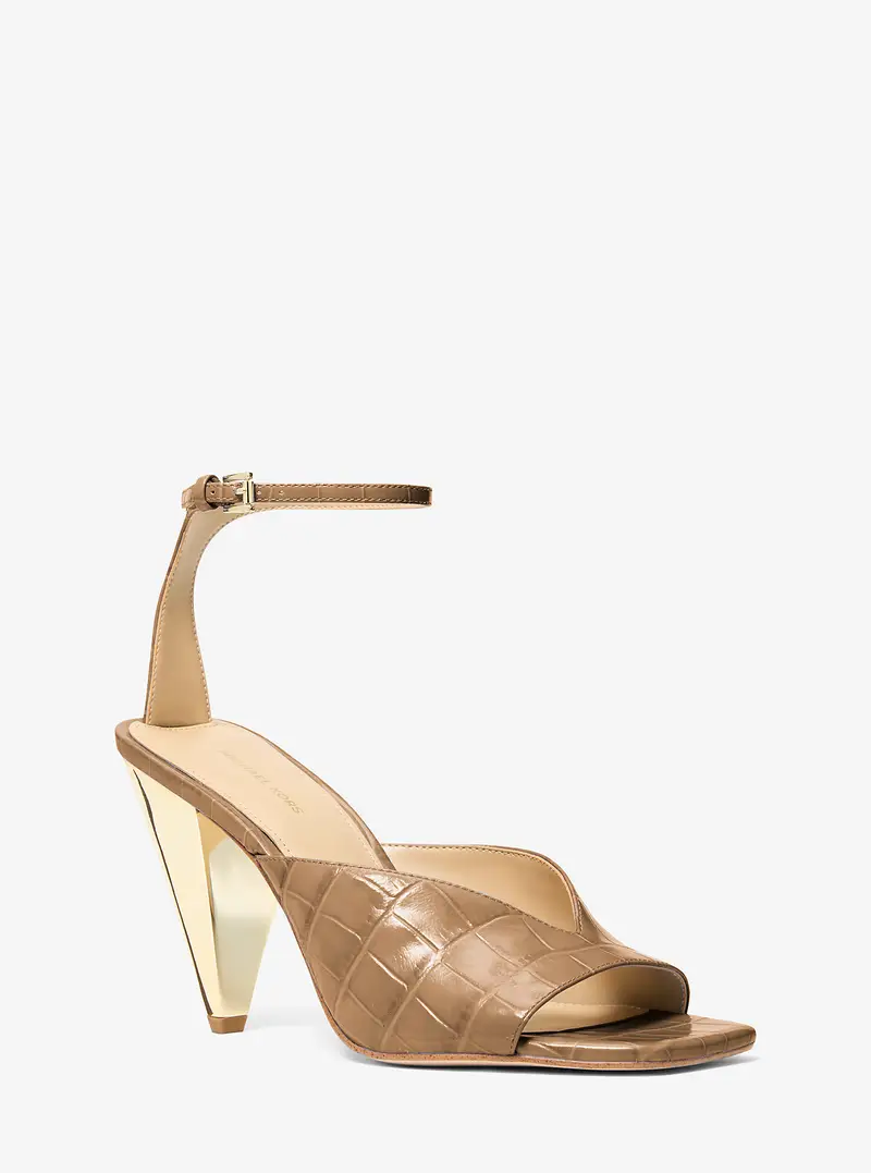 MK Sandalo Electra in pelle stampa coccodrillo - Naturale - Michael Kors