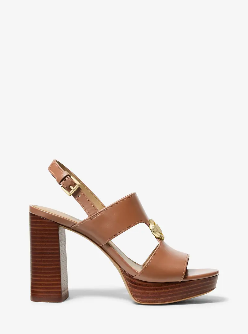 MK Sandalo Erin in pelle con plateau - Marrone - Michael Kors miniatura 3