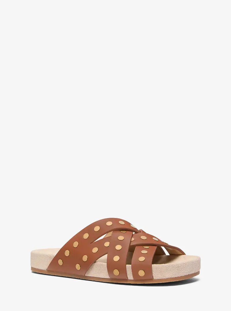 MK Sandalo Irene in pelle con borchie - Marrone - Michael Kors