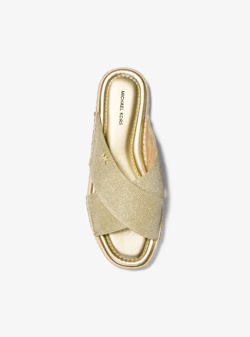 MK Sandalo Kenzie in mesh metallizzato glitterato - Oro - Michael Kors miniatura 3