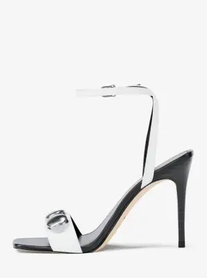 MK Sandalo Liana in pelle con borchie - Bianco - Michael Kors miniatura 3