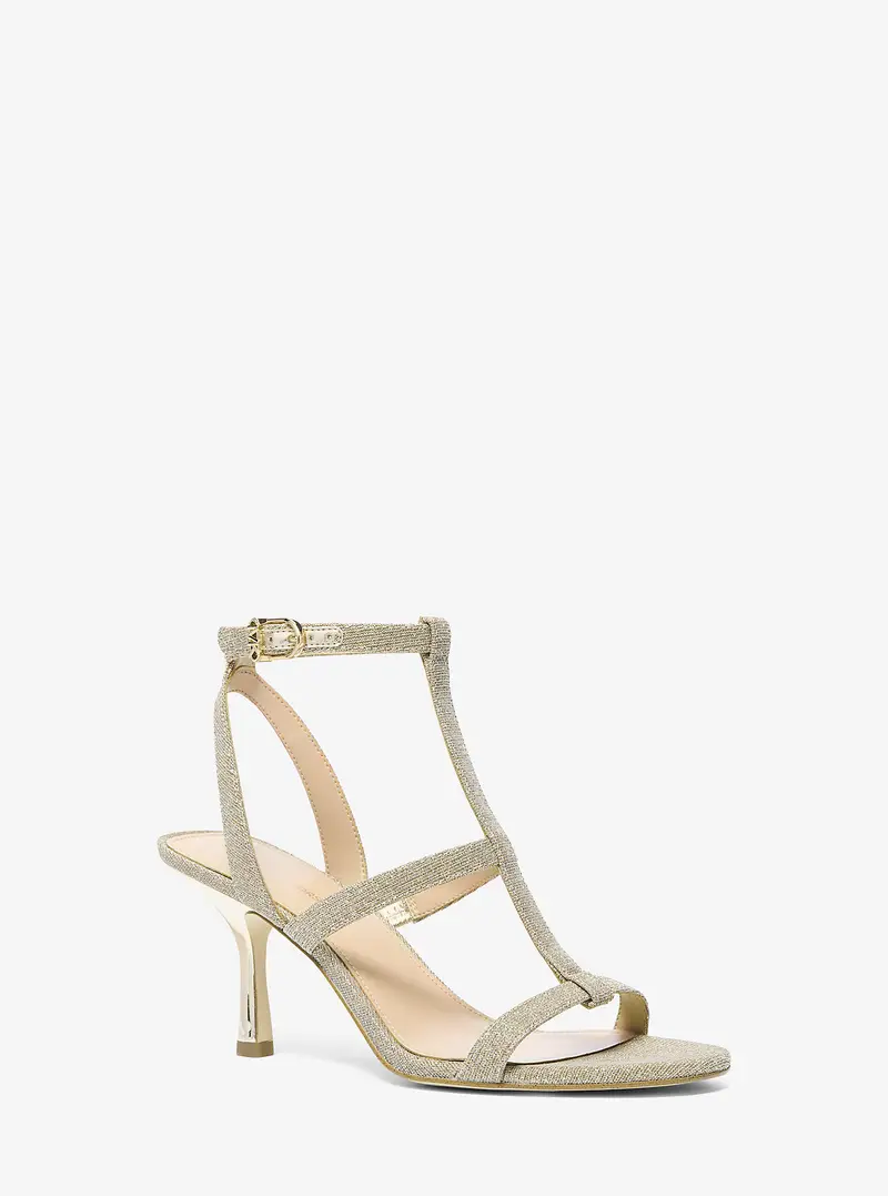 MK Sandalo Nara in mesh metallizzato glitterato - Oro - Michael Kors