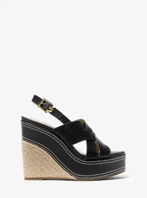 MK Sandalo Nora in pelle con zeppa - Nero - Michael Kors miniatura 2