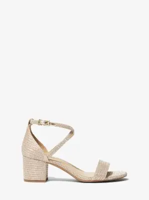 MK Sandalo Serena Flex in mesh metallizzato con glitter - Oro - Michael Kors miniatura 2