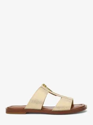 MK Sandalo slide Berkley in lino metallizzato - Oro - Michael Kors miniatura 3