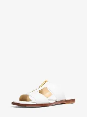 MK Sandalo slide Berkley in pelle - Bianco - Michael Kors miniatura 3