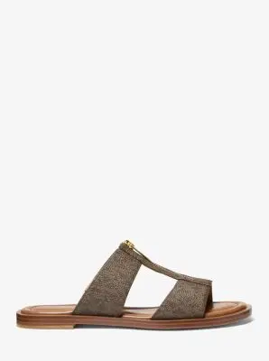 MK Sandalo slide Berley con stampa logo - Marrone - Michael Kors miniatura 2