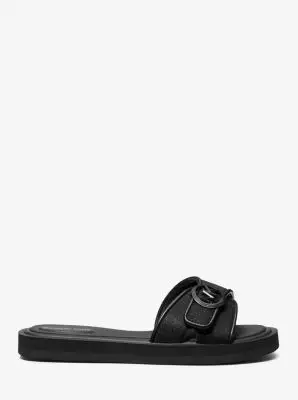 MK Sandalo slide con glitter e logo - Nero - Michael Kors miniatura 2