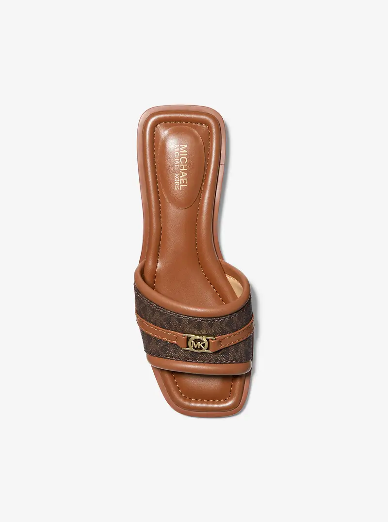 MK Sandalo slide Mandy con logo - Marrone - Michael Kors miniatura 3