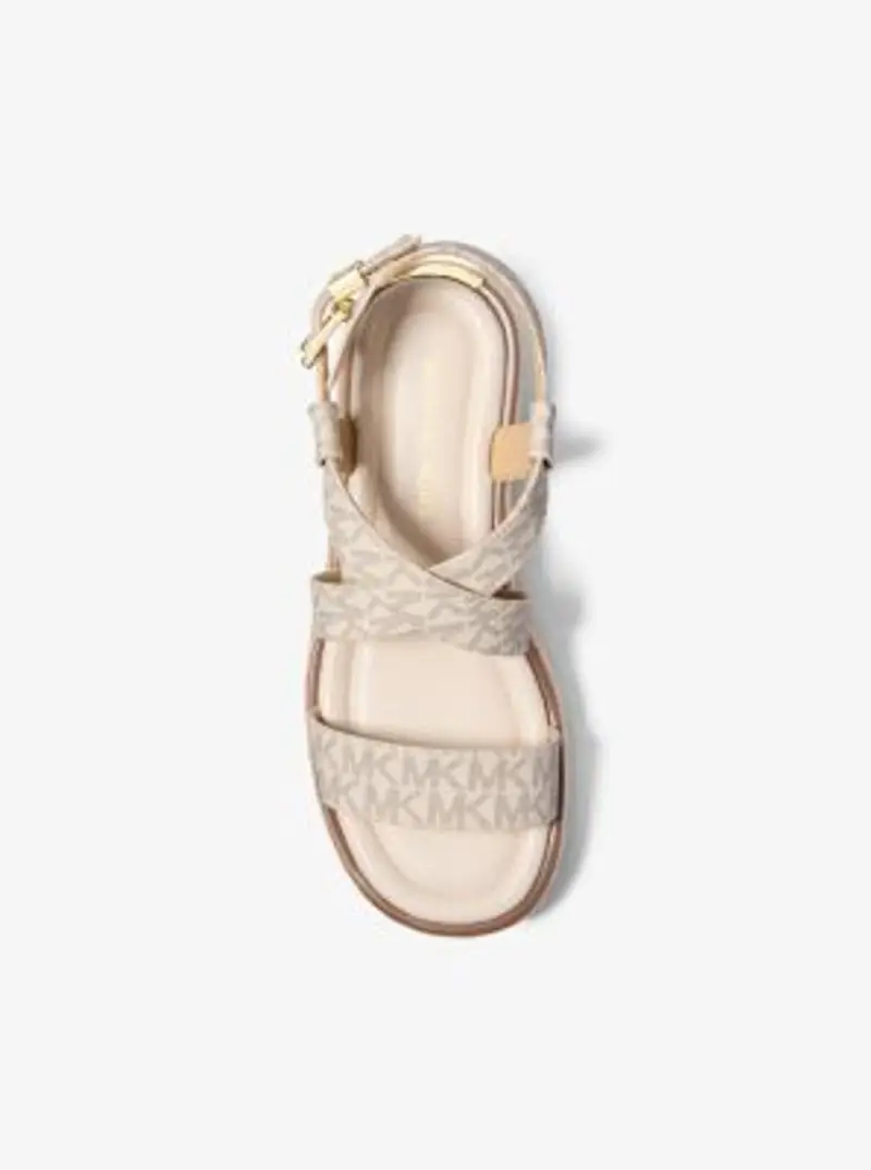 MK Sandalo stile espadrilla Lynn con logo e plateau - Naturale - Michael Kors miniatura 2