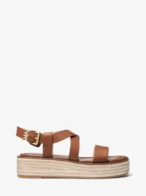 MK Sandalo stile espadrilla Lynne in pelle con plateau - Marrone - Michael Kors miniatura 2