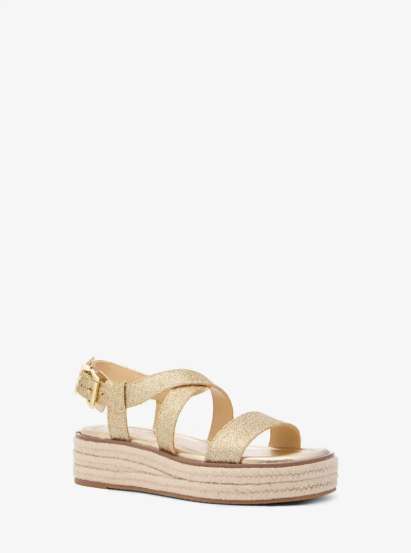 MK Sandalo stile espadrilla Lynne in pelle con plateau - Oro - Michael Kors