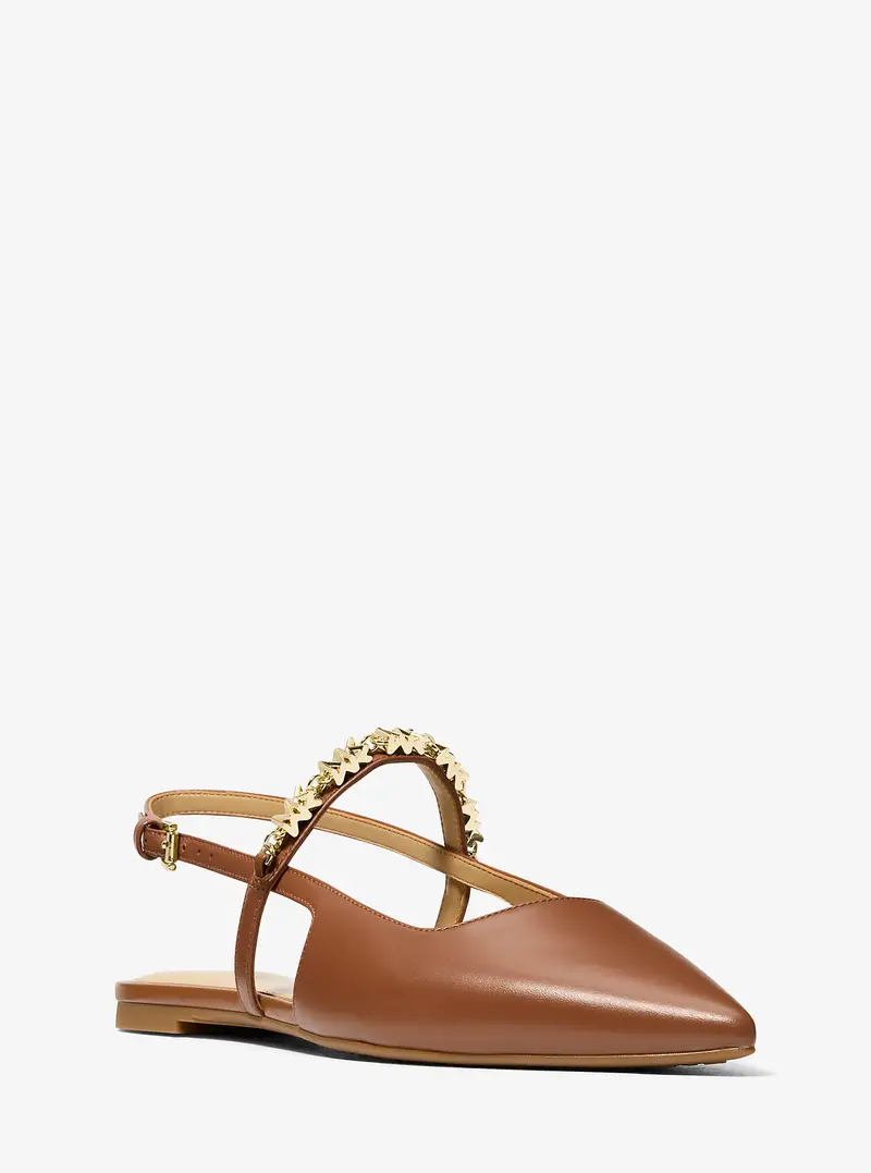 MK Slingback bassa Dina Flex in pelle - Marrone - Michael Kors