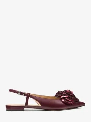 MK Slingback bassa Elodie in pelle con decorazioni - Rosso - Michael Kors miniatura 2