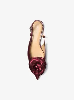 MK Slingback bassa Elodie in pelle con decorazioni - Rosso - Michael Kors miniatura 3