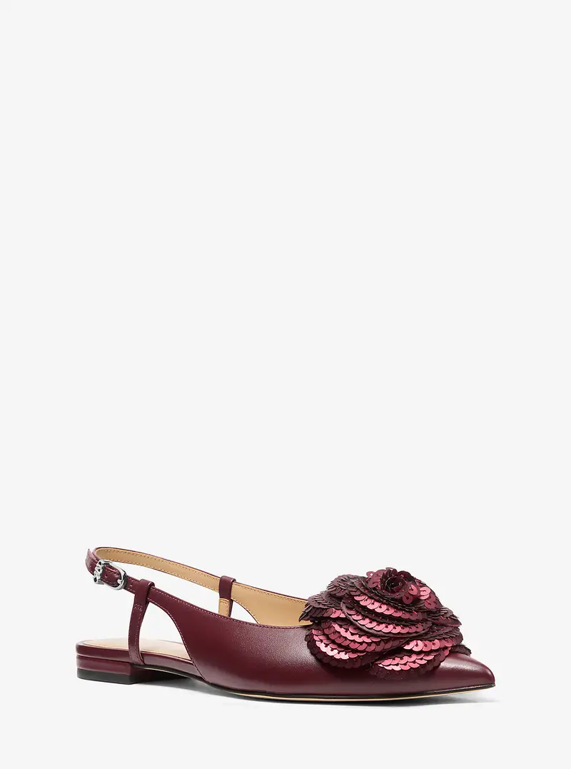MK Slingback bassa Elodie in pelle con decorazioni - Rosso - Michael Kors