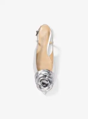 MK Slingback bassa Elodie in pelle metallizzata con decorazioni - Grigio - Michael Kors miniatura 3