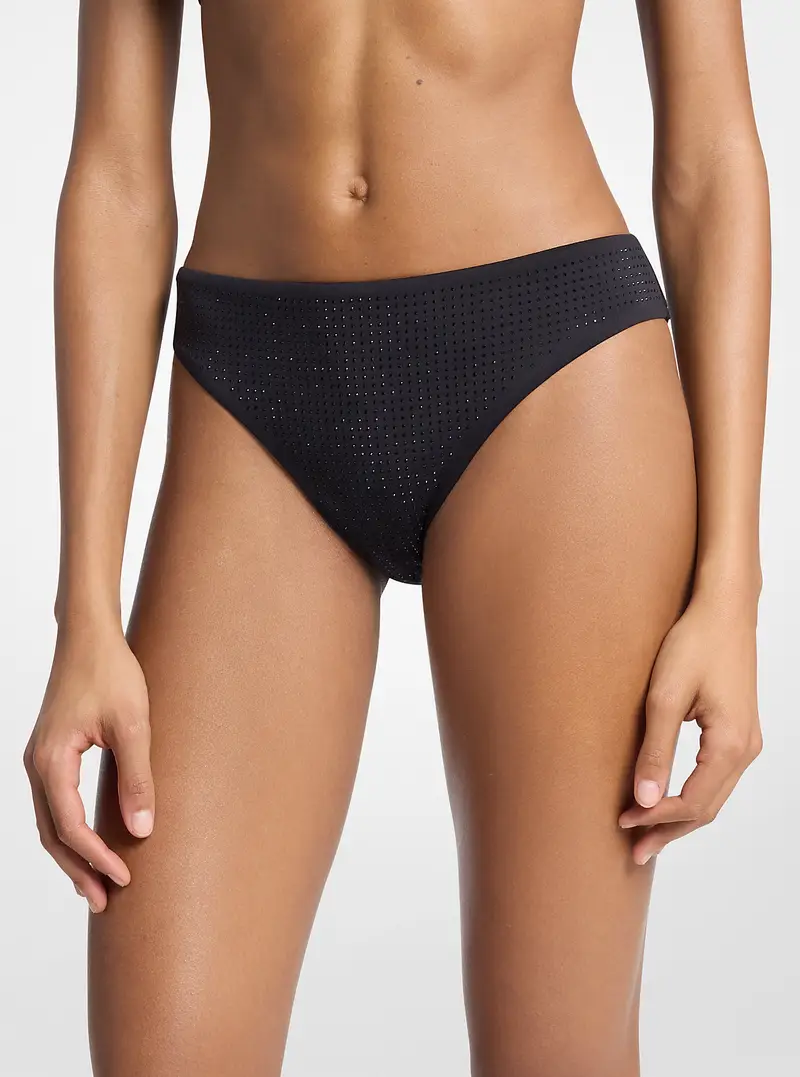 MK Slip bikini con strass - Nero - Michael Kors