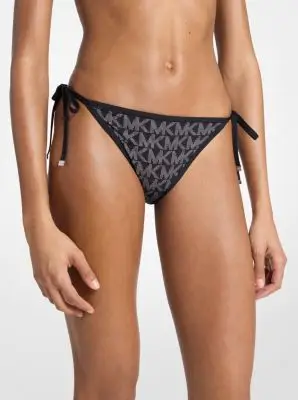 MK Slip bikini reversibile con logo - Nero - Michael Kors miniatura 2