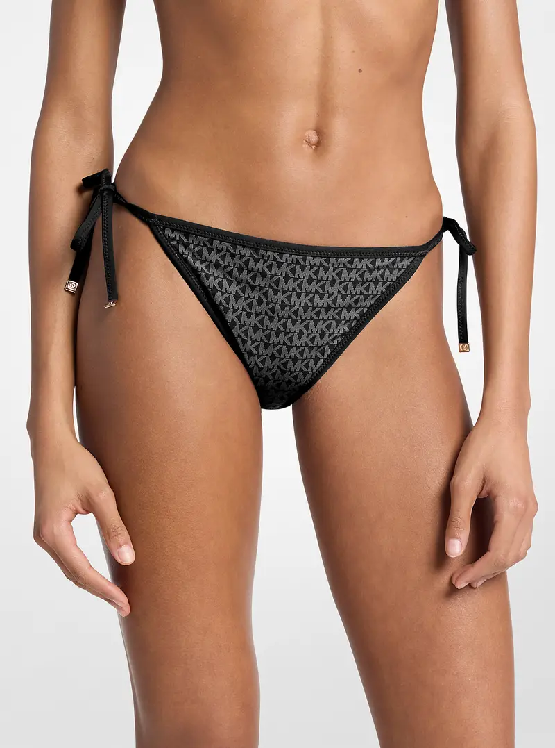 MK Slip bikini reversibile con logo - Nero - Michael Kors miniatura 3