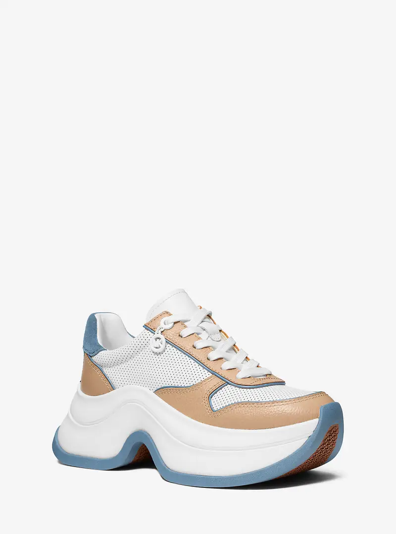 MK Sneaker Arla in pelle - Blu - Michael Kors miniatura 3