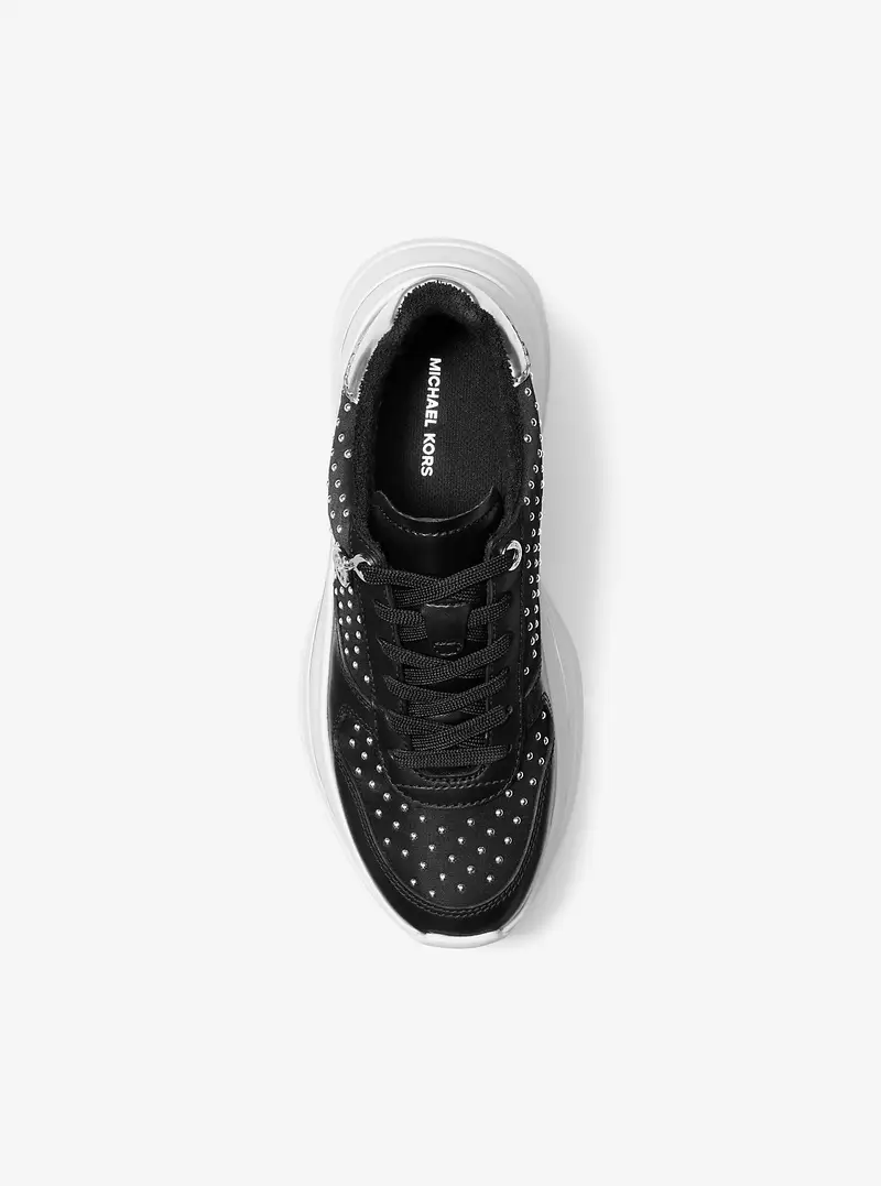 MK Sneaker Arla in pelle con borchie - Nero - Michael Kors miniatura 3