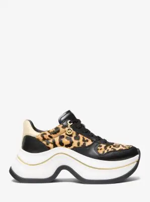 MK Sneaker Arla in pelle con decorazioni - Giallo - Michael Kors miniatura 2