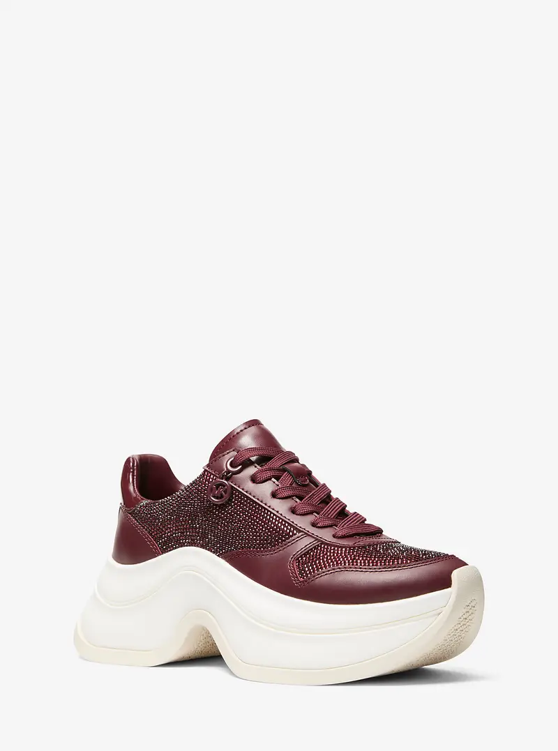 MK Sneaker Arla in pelle metallizzata - Rosso - Michael Kors