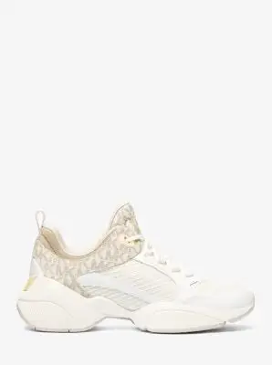MK Sneaker Bowie in mesh con stampa logo - Naturale - Michael Kors miniatura 2