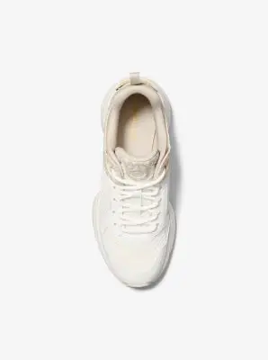 MK Sneaker Bowie in mesh con stampa logo - Naturale - Michael Kors miniatura 3