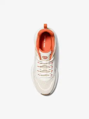 MK Sneaker Bowie in pelle scamosciata e mesh - Arancio - Michael Kors miniatura 2