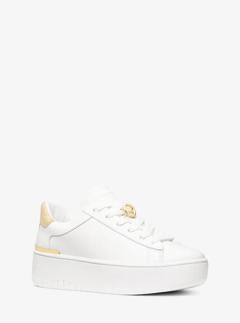 MK Sneaker Dottie in pelle con plateau - Oro - Michael Kors