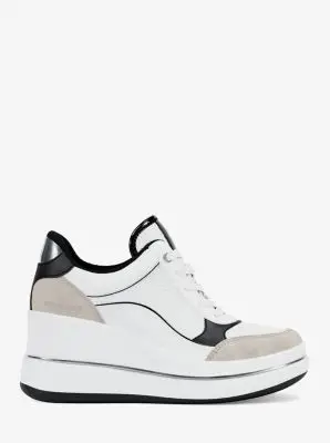 MK Sneaker Emmy in materiale misto con zeppa - Nero - Michael Kors miniatura 3