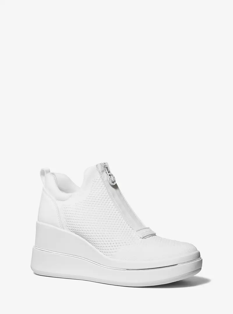 MK Sneaker Emmy in mesh con zeppa - Bianco - Michael Kors
