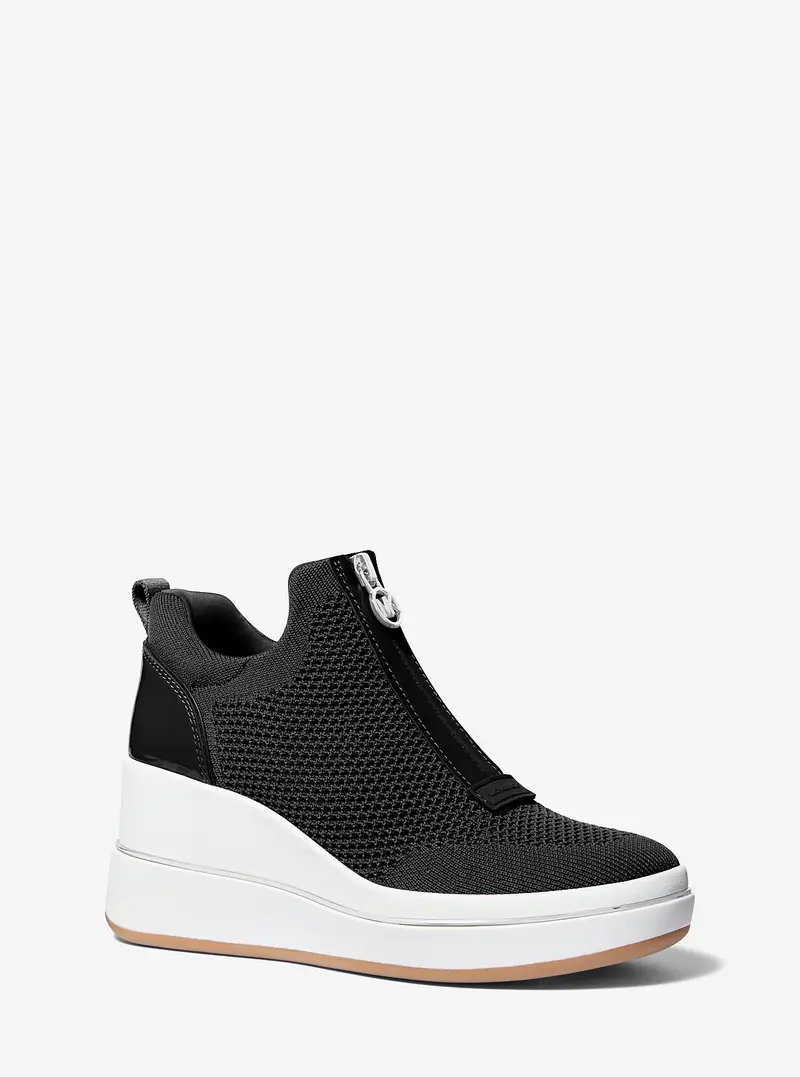 MK Sneaker Emmy in mesh con zeppa - Nero - Michael Kors
