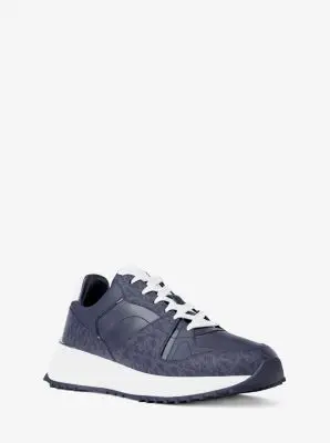 MK Sneaker Jaime in materiale misto - Blu - Michael Kors miniatura 3