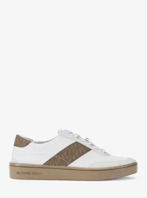 MK Sneaker Kaycee con righe e stampa logo - Naturale - Michael Kors miniatura 2