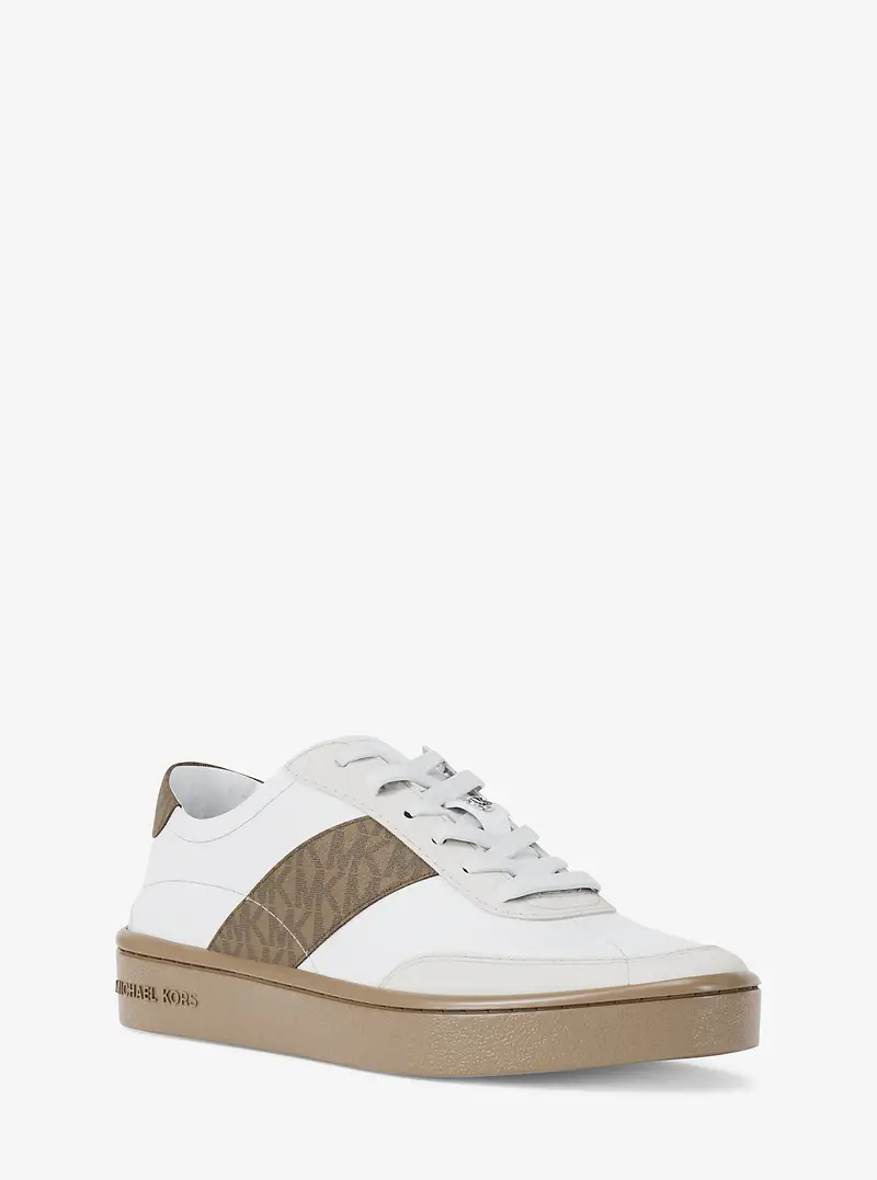 MK Sneaker Kaycee con righe e stampa logo - Naturale - Michael Kors