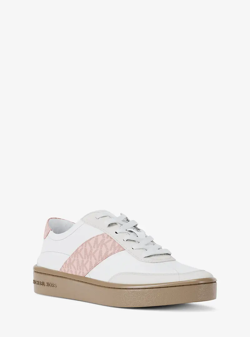 MK Sneaker Kaycee con righe e stampa logo - Rosa - Michael Kors