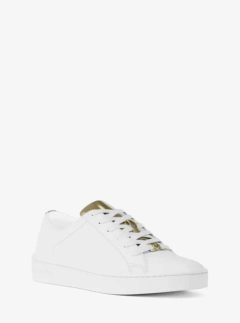 MK Sneaker Keaton in pelle con dettagli metallizzati - Oro - Michael Kors