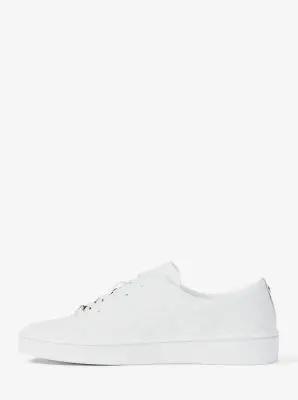 MK Sneaker Keaton in pelle con logo - Bianco - Michael Kors miniatura 3