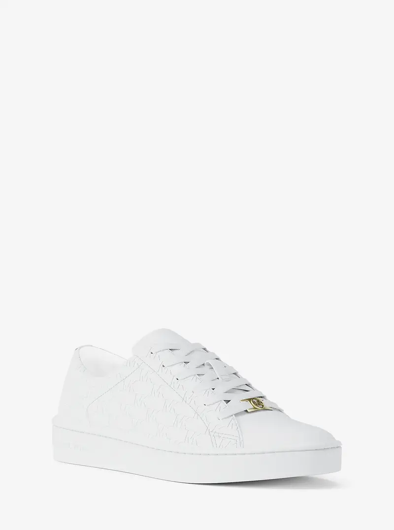 MK Sneaker Keaton in pelle con logo - Bianco - Michael Kors