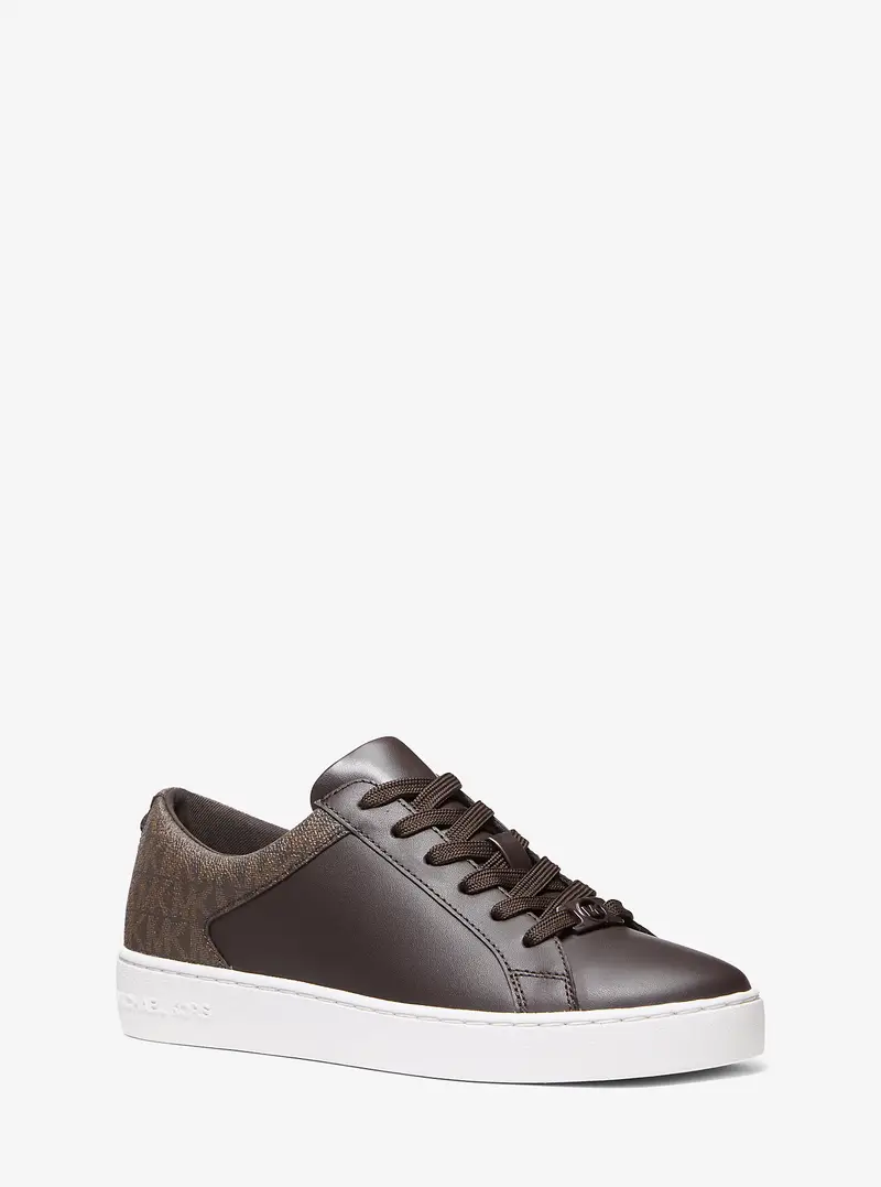 MK Sneaker Keaton in pelle con logo - Marrone - Michael Kors