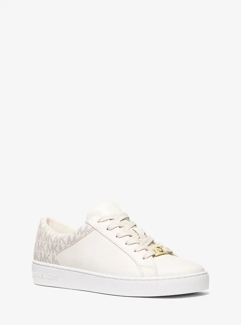 MK Sneaker Keaton in pelle con logo - Naturale - Michael Kors