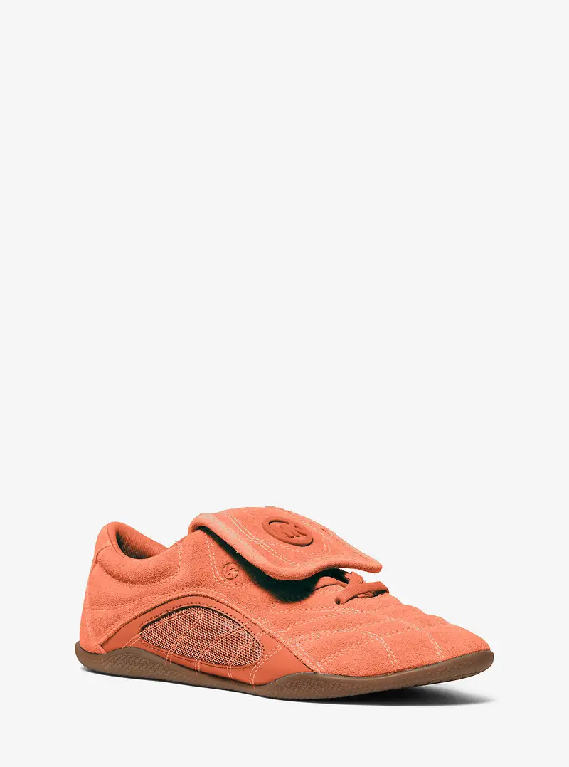 MK Sneaker Kyler in pelle scamosciata e mesh - Arancio - Michael Kors