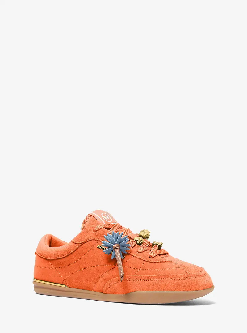 MK Sneaker Nolan in pelle scamosciata con decorazioni - Arancio - Michael Kors