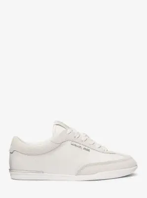 MK Sneaker Nolan in pelle scamosciata e pelle - Bianco - Michael Kors miniatura 2